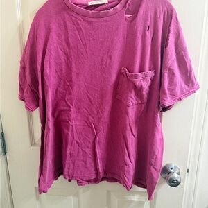 Free People Magenta Short Sleeve Tee